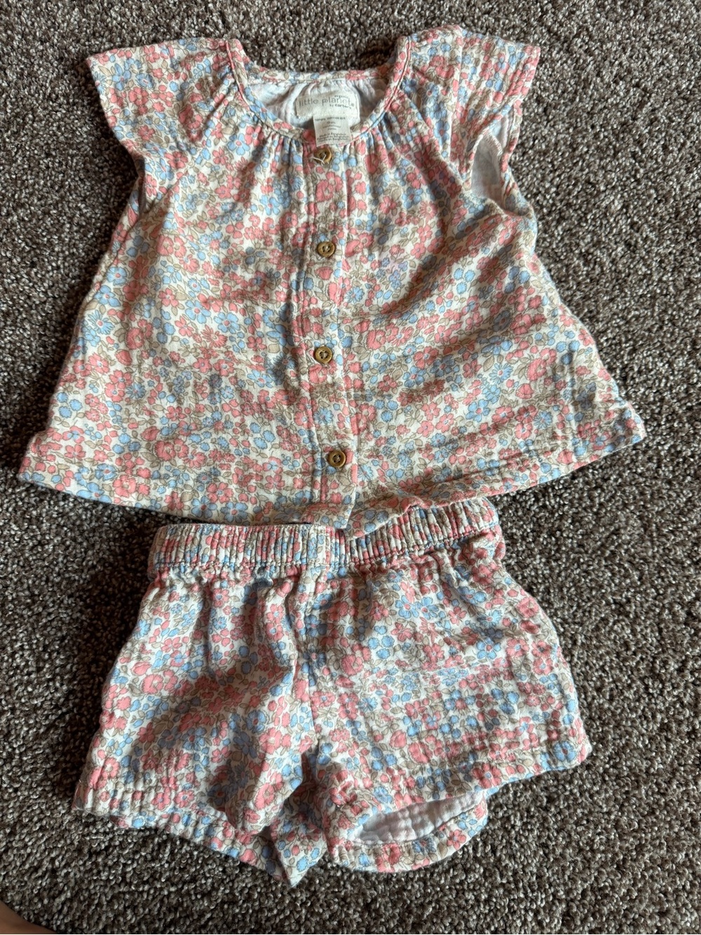Carter's Floral Two-Piece summer set - Pink & Blue